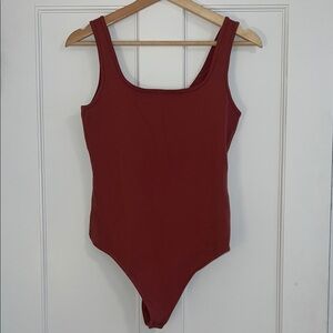 Abercrombie & Fitch Red Scoop Neck Bodysuit
